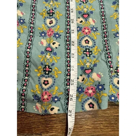 Matilda Jane Green Floral Plaid 3/4 Sleeve  button down shirt Medium - Picture 7 of 7